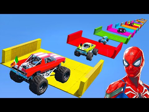 SPIDER MAN - MEGA SKY STAIRS RAMP CHALLENGE #gta5