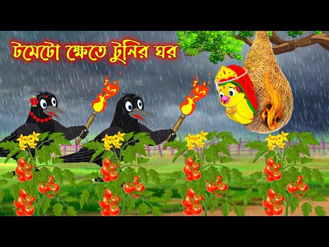 টমেটো ক্ষেতে টুনির ঘর | Tometo Khete Tunir Ghor | Bangla Cartoon | Thakurmar Jhuli | Pakhir