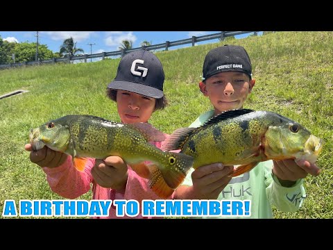 Surprise Fishing Trip!  Kids Catch EXOTIC Fish with Monster Mike Fishing