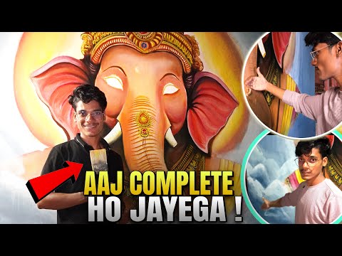 Painting me sab kuch badal diya 🧐 Ganesh ji painting || DAY 6,7 