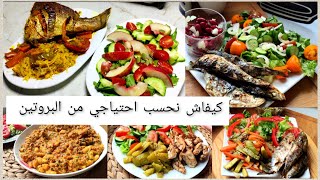 🌸كيفاش نحسب احتياجي اليومي من البروتين 🤔مع اقتراحات متنوعة لوجبات الصيام المتقطع 😋