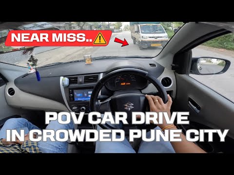 ALMOST CRASHED WITH TEMPO ON BUSY ROAD😰| POV CAR DRIVING IN PUNE CITY | 4K ASMR | DRIVE WITH ASH