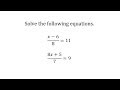 Solving Equations and Fractions