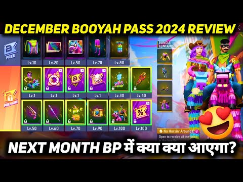 NEXT DECEMBER MONTH BOOYAH PASS 2024 FREE FIRE NEW ELITE PASS SEASON 24 FULL REVIEW BUNDLE FF EMOTE