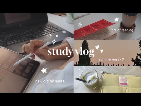 ୧ ‧₊ study vlog: 🍵 starting digital notetaking, lots of reading & soft summer days 🧸~