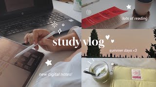 ୧ ‧₊ study vlog: 🍵 starting digital notetaking, lots of reading & soft summer days 🧸~