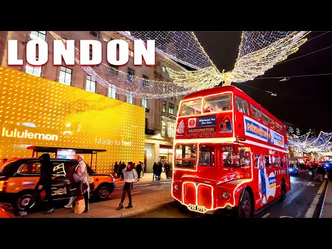 🎄✨LONDON'S BEST CHRISTMAS LIGHTS 2024 |🎁 REGENT STREET CHRISTMAS LIGHTS WALK & DECORATIONS 4K