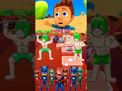 PJ Masks - Owlette 🆚 Gekko 🆚 Owlette 🆚 Gekko X Dance Song Tiles Hop EDM Rush #shorts #viralvideo