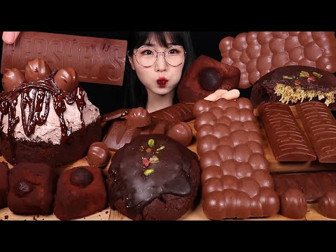 초코볼찹쌀떡 쇼콜라케이크 버블리 초콜릿 두바이쿠키 먹방🍫 Chocolate chapssaltteok Cake Pistachio Knafeh Cookies Asmr MuKBang!