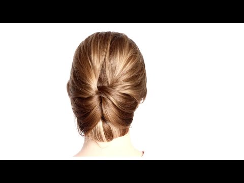 😍  EASY 2 Minute rolled chignon bun hair tutorial