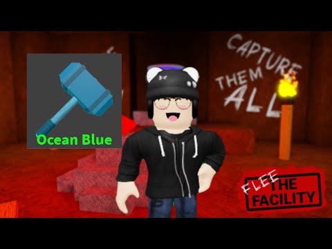 Testando a marreta azul oceano(Roblox flee the facility)