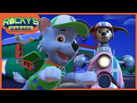 Liberty's Broken Scooter, Rocky To The Rescue! - Rocky's Garage - PAW Patrol Cartoons for Kids