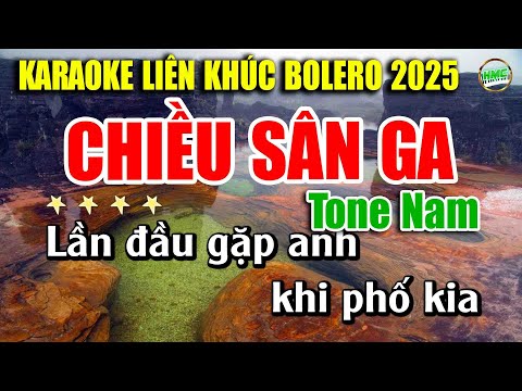 Karaoke Liên Khúc Nhạc Trữ Tình Tone Nam Dễ Hát | Nhạc Vàng BOLERO Tuyển Chọn – CHIỀU SÂN GA