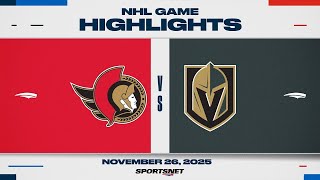 NHL Highlights | Senators vs. Golden Knights - November 26, 2025