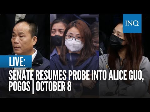 LIVE: Senate resumes probe into Alice Guo, Pogos | October 8