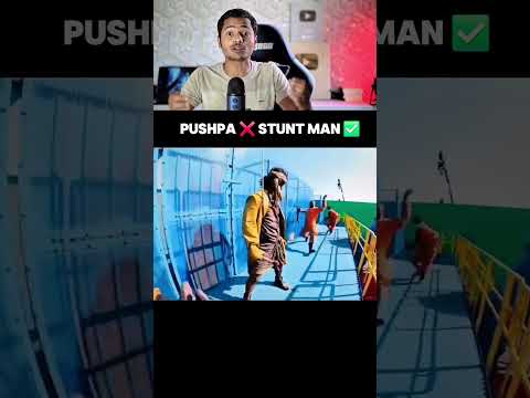 pushpa and stunt man shooting behind the scenes