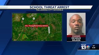 Man arrested for making threats to a Talladega school