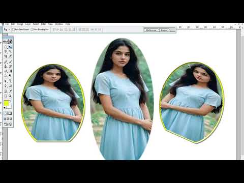Dividing image into one big two small images both small images using yellow border.