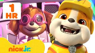 PAW Patrol Rubble & Skye's Best Teamwork Rescues & Adventures! | 60 Minutes | Rubble & Crew