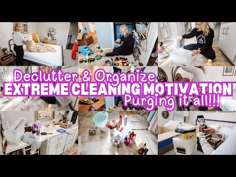 NEW! EXTREME CLEANING MOTIVATION| Declutter & Organize//Prepping for Christmas Guest! Clean With Me!