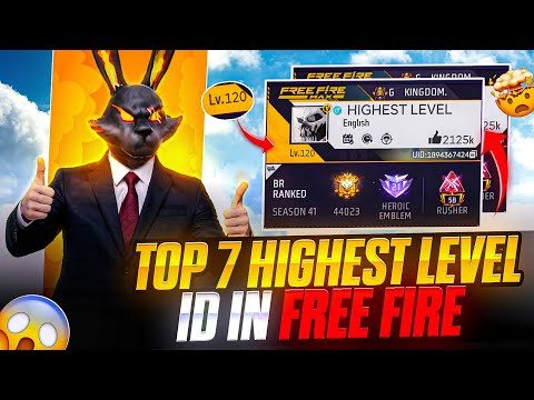 Top 7 [ 100+ ] Level Players Ids in Free fire || World Highest Level ids in free fire ⚡⚡