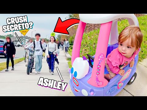 MINHA FILHA BUSCOU a ASHLEY com CARRINHO NOVO para DESCOBRIR SOBRE o CRUSH SECRETO! Pai Também Vloga