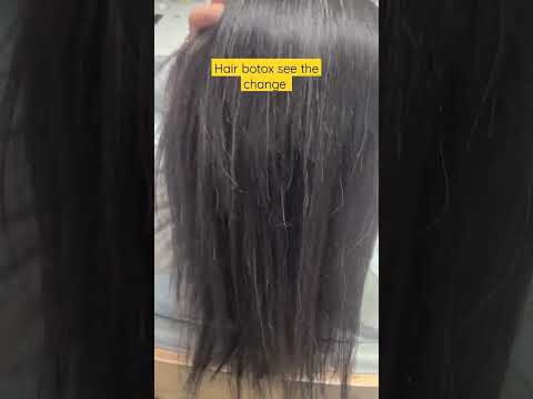 hair botox results before and after comparing with her natural texture.