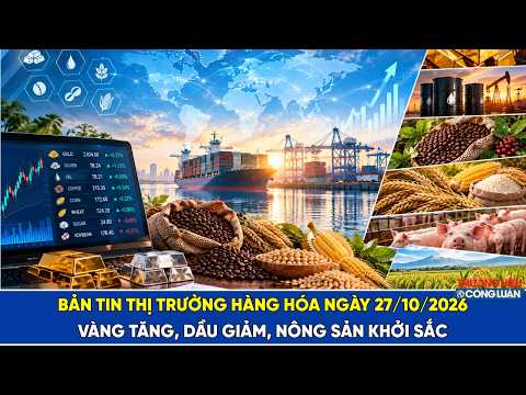 Bản tin thị trường hàng hóa ngày 27/10/2026: Vàng tăng, dầu giảm, nông sản khởi sắc