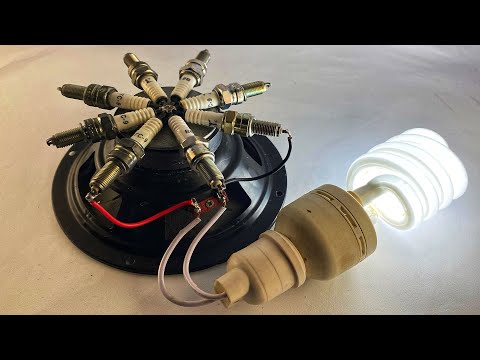 Wow Create Free Electricity Energy With 8 Spark Plug For Experiment 2025 #engineering #diy #amazing