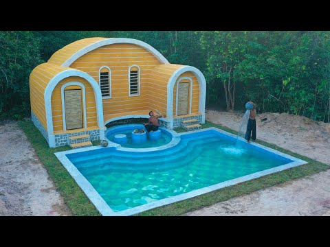 120 Days Building Underground two-story House with water Slide To Swimming Pool