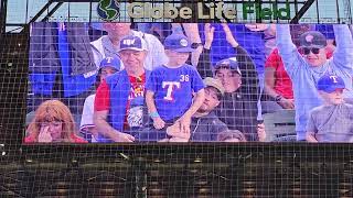 Texas Rangers Six Shooters t shirt toss 4/4/26 #jumbotron 