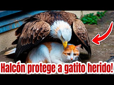 Halcón se niega a dejar ir a un gatito herido. La razón te hará llorar!