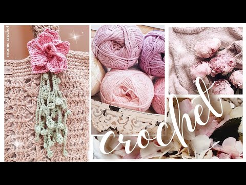 🌸SUBLIME FLEUR 3D + FEUILLAGE AU CROCHET, BIJOU DE SAC, DECORATION ETC.🌸TUTO DEBUTANTE @MamieCrochet