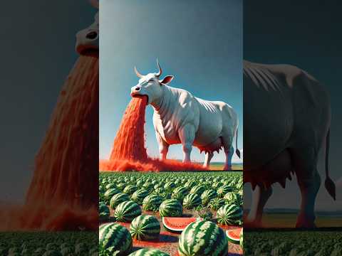Grandmother's cow flooded the city with millions of liters of pineapple juice #ai #cow #animals