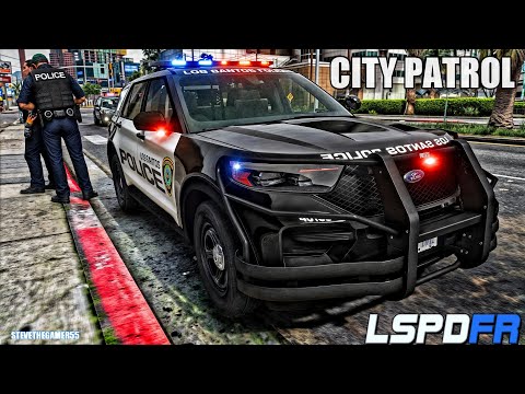 Playing GTA 5 As A POLICE OFFICER City Day Patrol| HPD|| GTA 5 Lspdfr Mod