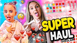 Probando MAQUILLAJE de SHEGLAM 💖 SUPER HAUL con Mi HIJA de 4 AÑOS 🤪 ¿Quién Sabe Más? 😅😍