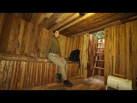 Building Underground Cozy Dugout for Survival. Log Shelter, Secret cave, Winter Bushcraft