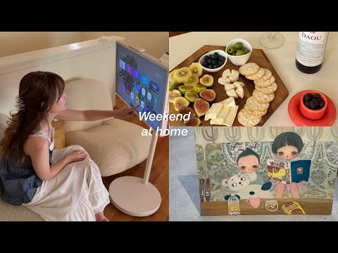 Chill weekend in LA ☁️ wine night, making matcha, cooking pasta, LG 65" LG QNED TV Giveaway
