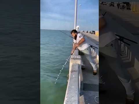 هادا الرجل كان على الجسر وعبصطاد سمك وفجأة !!!