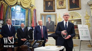 Trump Hails New $100B Apple Investment, Threatens 100% Tariff on Chips | WSJ News