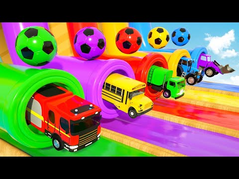 Old Macdonald Had A Farm, Baa Baa Black Sheep - Color Balls, Fire Truck & Excavator | Nursery Rhymes