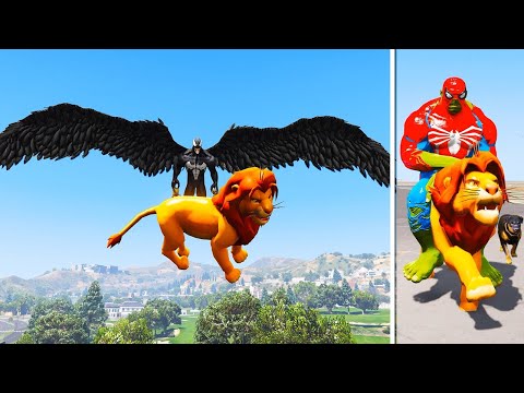 Spider Hulk & Dog Save Mufasa from Venom's Brothers! #gta5