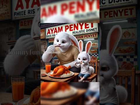 Makan ayam penyet #kelinci #kelincilucu #lucu #rabbit #funny