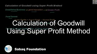 Calculation of Goodwill Using Super Profit Method