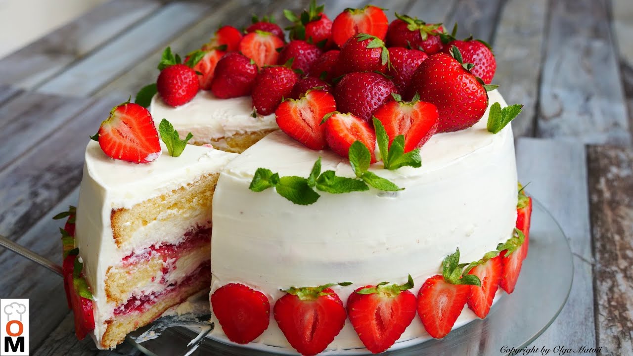 Торт клубничный рай приготовьте обязательно! Strawberry cake
