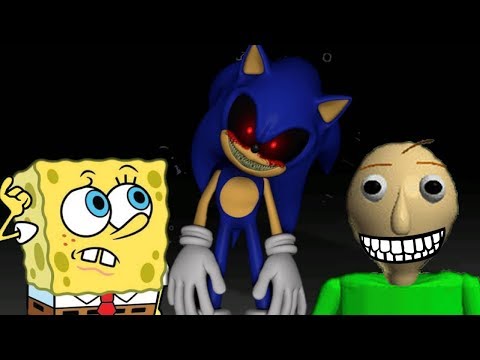 SONIC EXE NO BALDI'S BASICS | Bob Esponja
