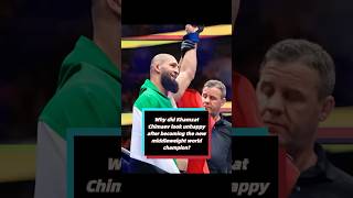 Why did Khamzat Chimaev look unhappy after becoming the new middleweight world champion