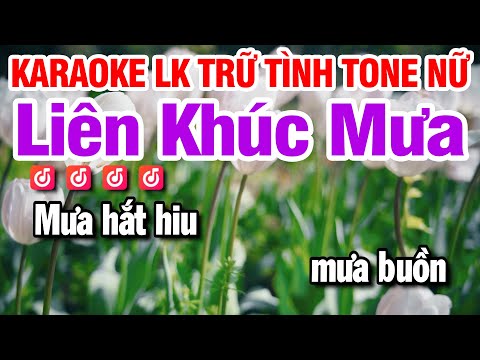 Karaoke Liên Khúc Mưa [ Tone Nữ ] Nhạc Sống Trữ Tình Beat Hay | Karaoke Huỳnh Lê