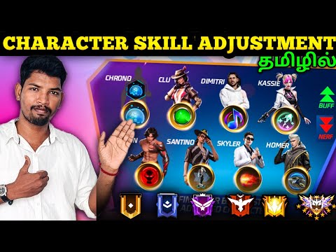 CHARACTER SKILL ADJUSTMENT 🤩 FREEFIRE NEW  BR SEASON 46 CHARACTER SKILL ADJUSTMENT 🤯 RANKPUSH TAMIL
