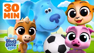 30 MINUTES of Sports & Games! 🏀 w/ Blue + Baby Farm Animals! | Blue's Clues & You!
